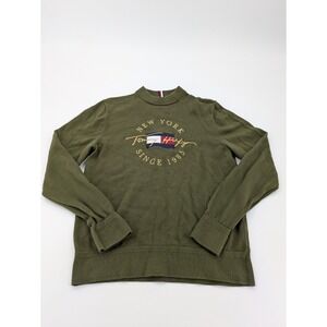 Tommy Hilfiger Sweater‎ Mens Size Small Olive Mock Neck Icon Structure